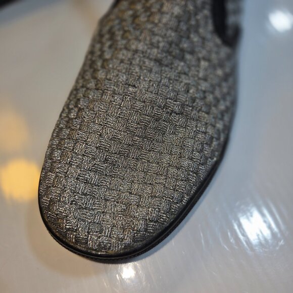 Bernie Mev Verona Women's Woven Pewter Metallic Slip-On Sneakers Size 9.5 EU41 - Picture 5 of 5